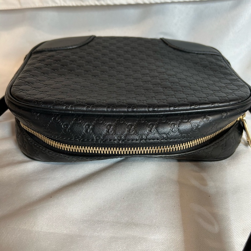 GUCCI Microshima GG Black Unisex Crossbody Bag 449413 BMJ1G 1000 ** - Picture 6 of 16